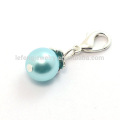 Multicolor crystal ball fake pearl floating locket dangle charm, dangle charms for bracelet